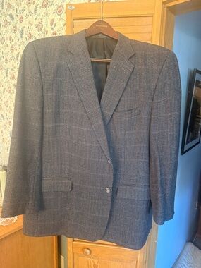 Nordstrom Men's Gray Windowpane Sport Coat - Tailored Blazer